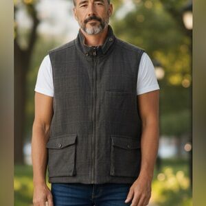 Bobby Jones Wool/Cashmere Blend Reversible Men’s Vest XXL Charcoal Grey Full Zip